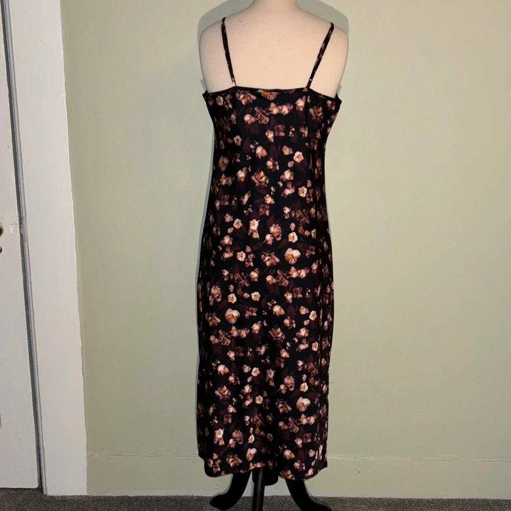 a new day Black and Pink Floral Midi Dress size small - Picture 6 of 10